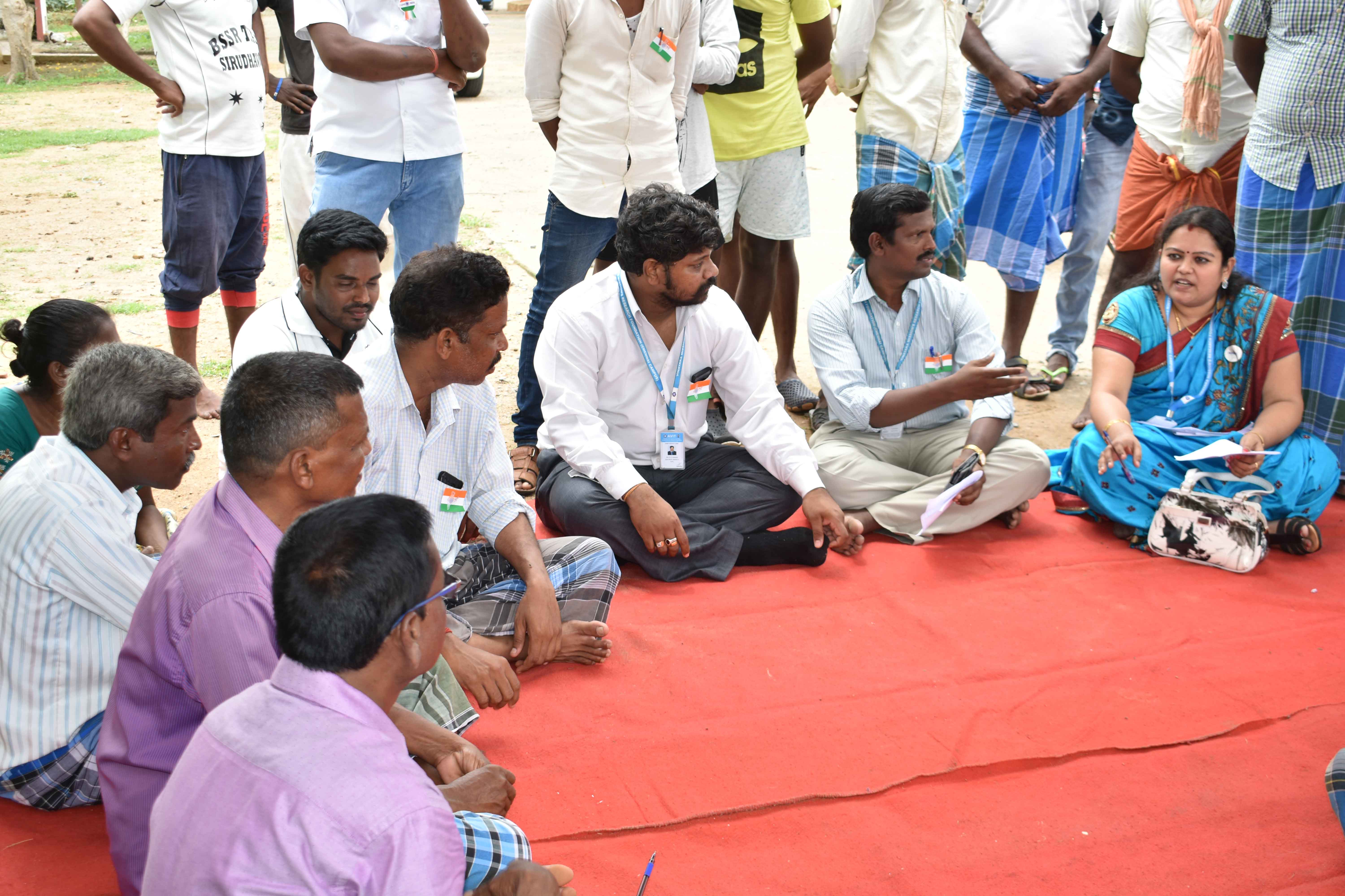 AVIT UBA cell member discussing with Siruthavur Villagers
